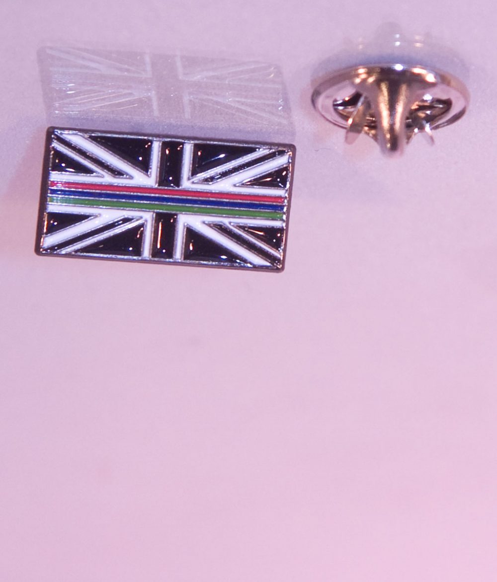 "Thin Red, Green & Blue Line" Pin Badge - Image 3