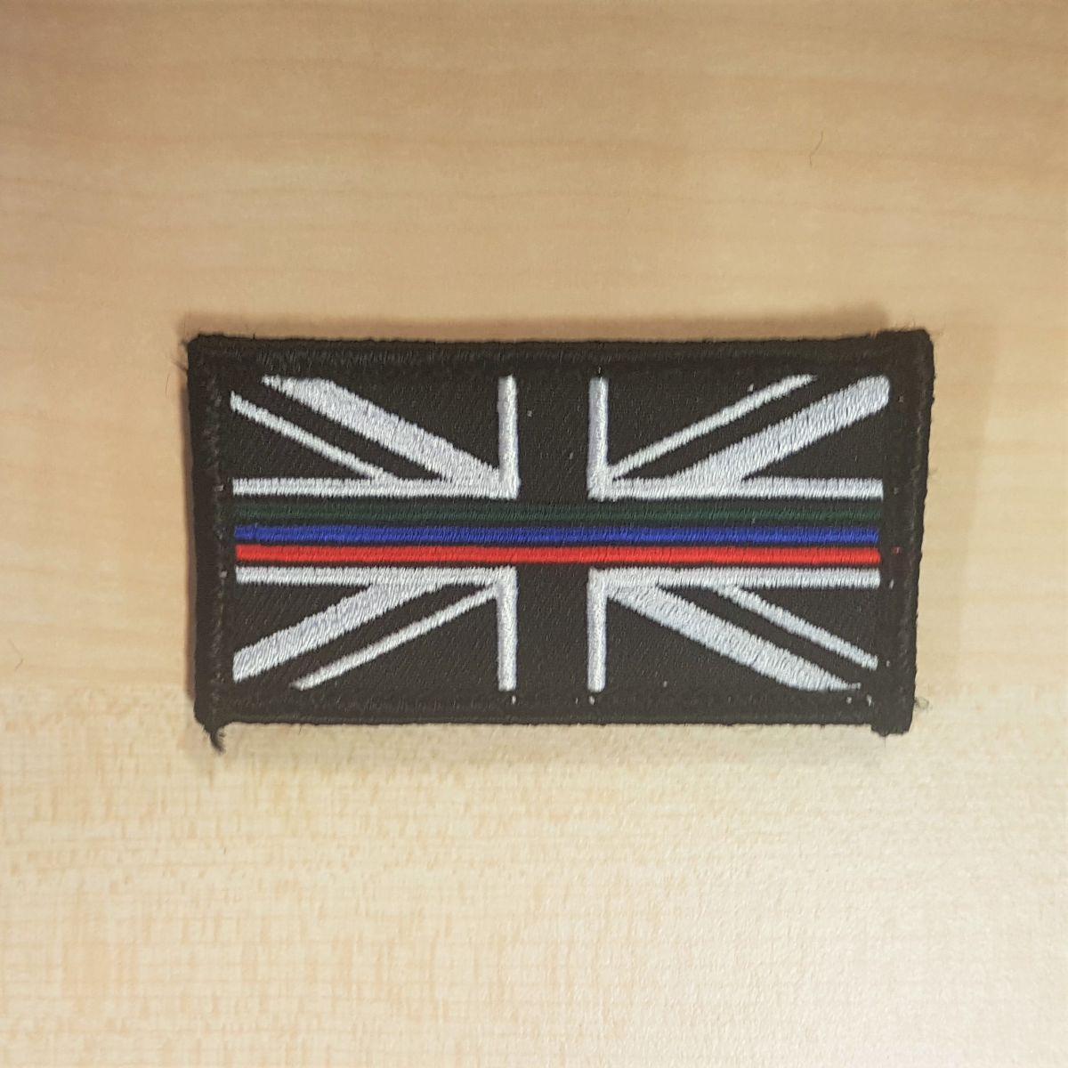 “Thin Green, Blue & Red Line” Velcro Patch UK Cop Humour