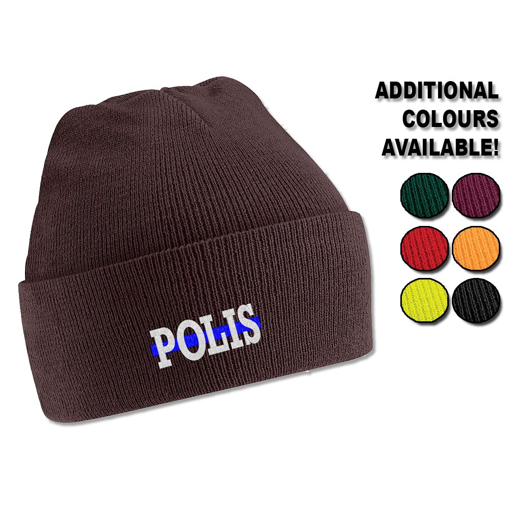"Polis" Thin Blue Line Beanie