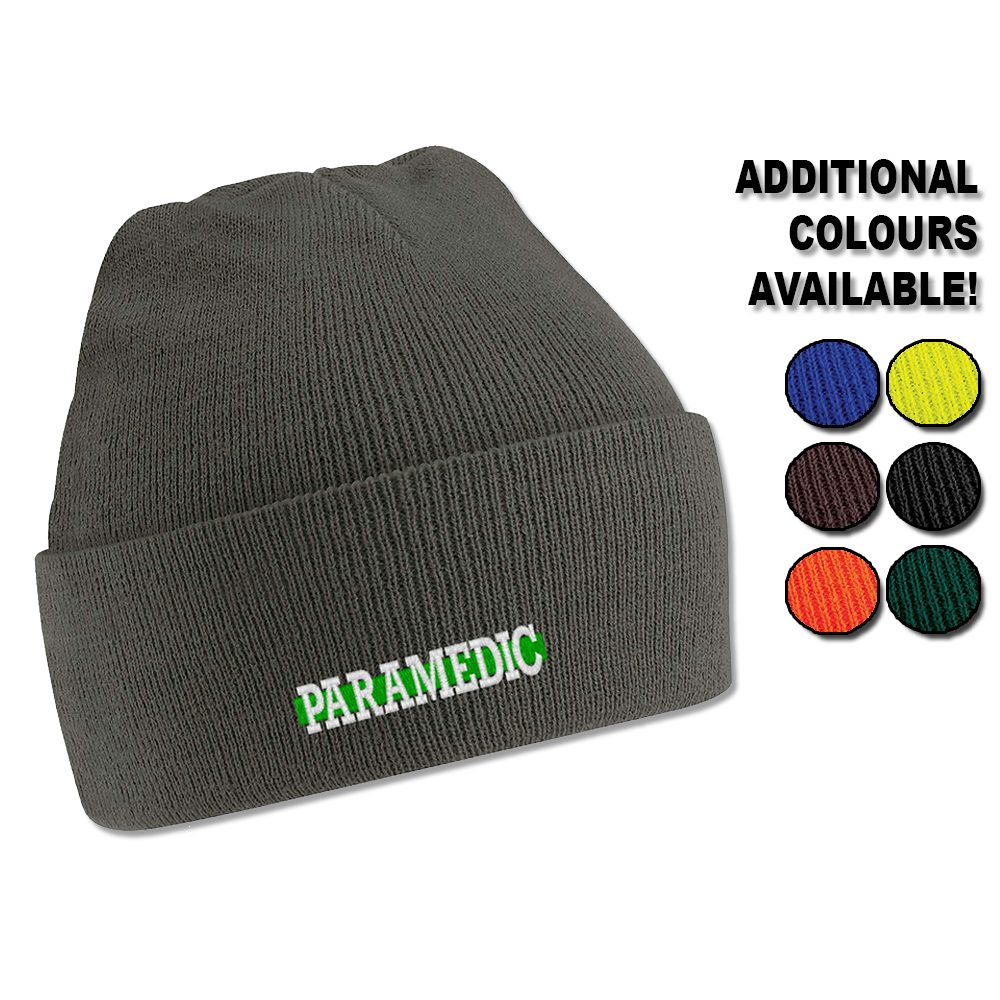 "Paramedic" Thin Green Line Beanie