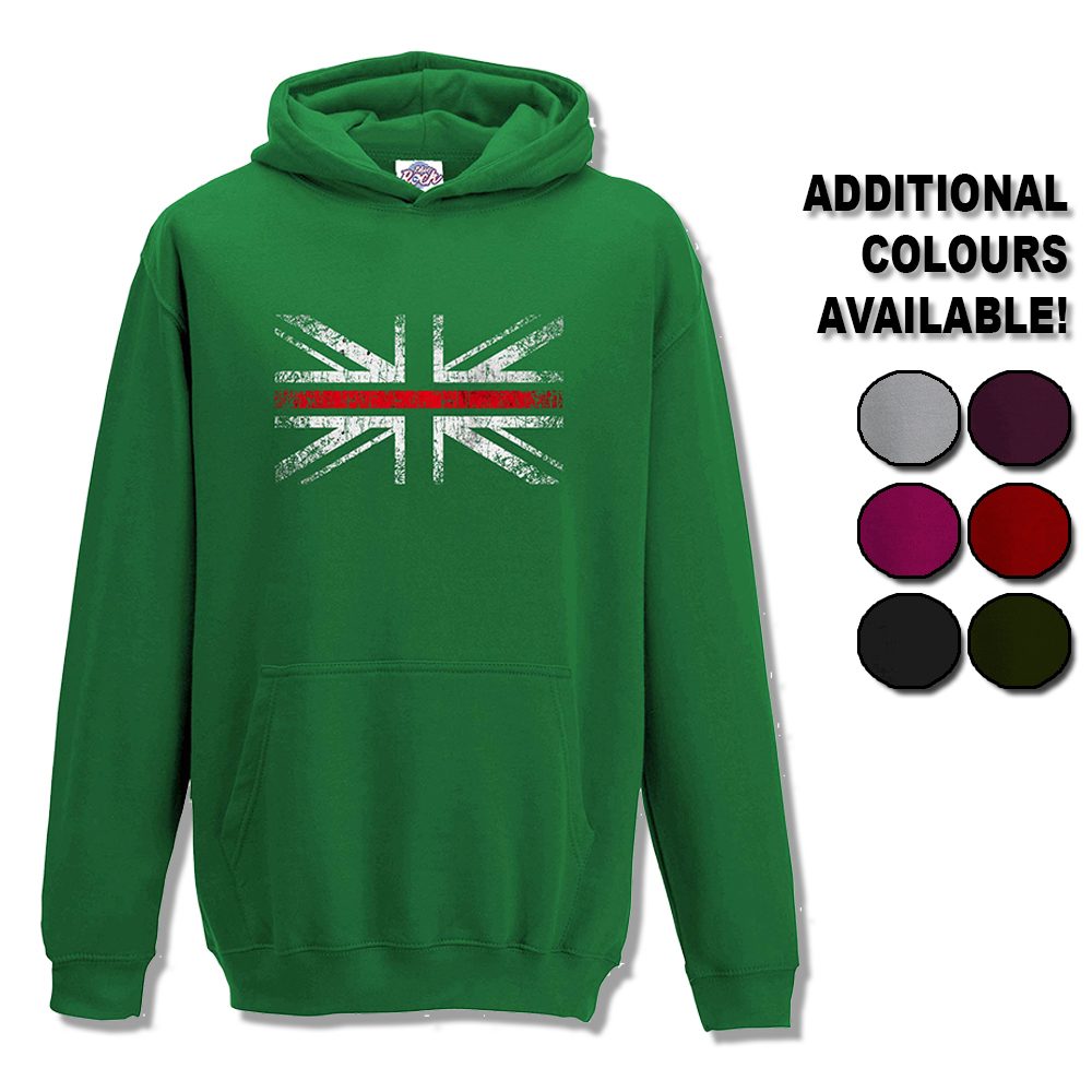 Kids Distressed Red Line Hoodie