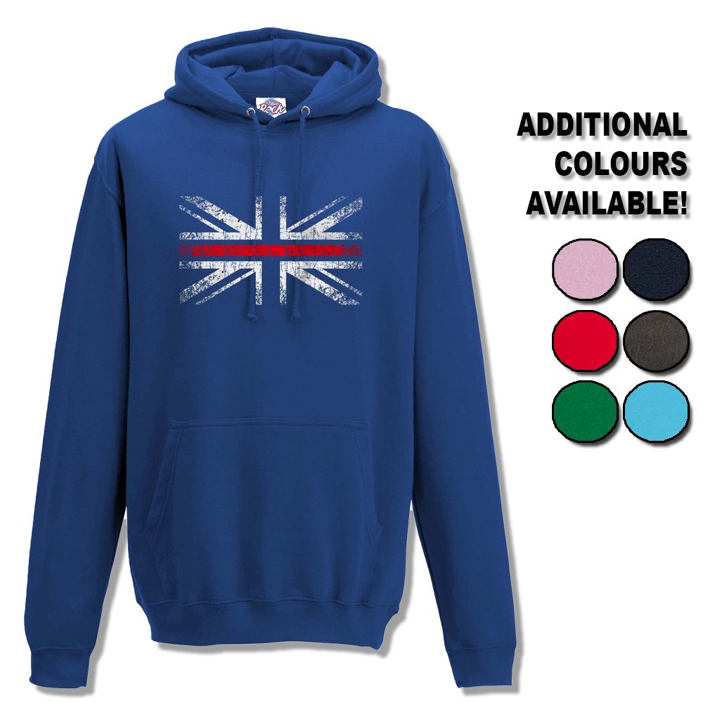 Unisex Distressed Thin Red Line Flag Hoodie