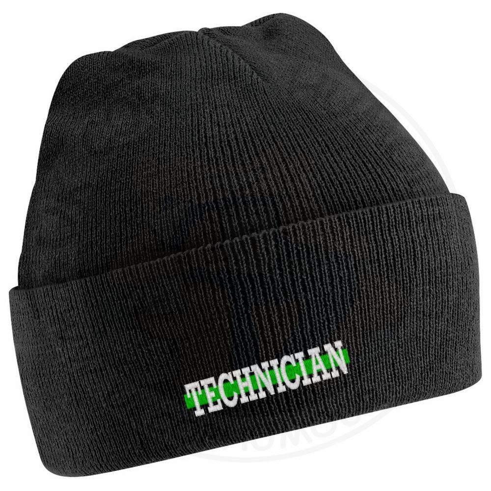"Technician" Thin Green Line Beanie - Image 2