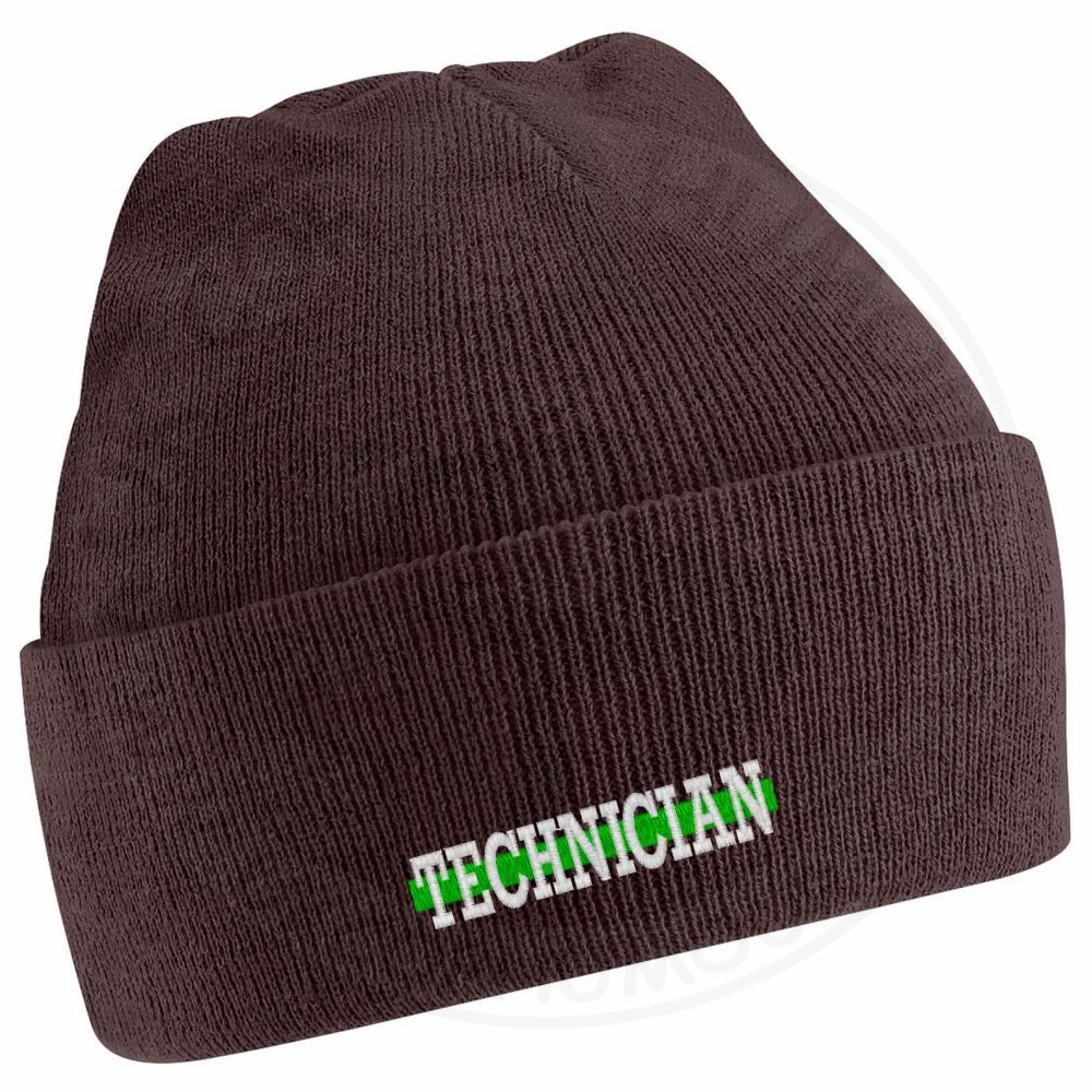 "Technician" Thin Green Line Beanie - Image 4