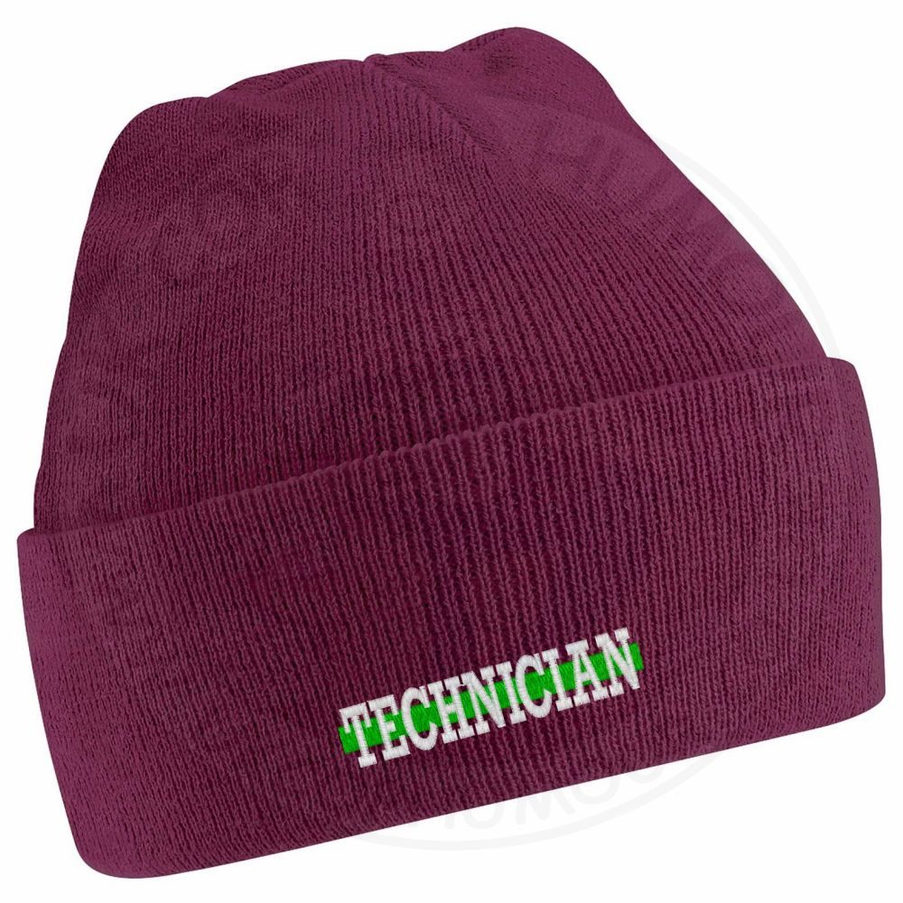 "Technician" Thin Green Line Beanie - Image 9