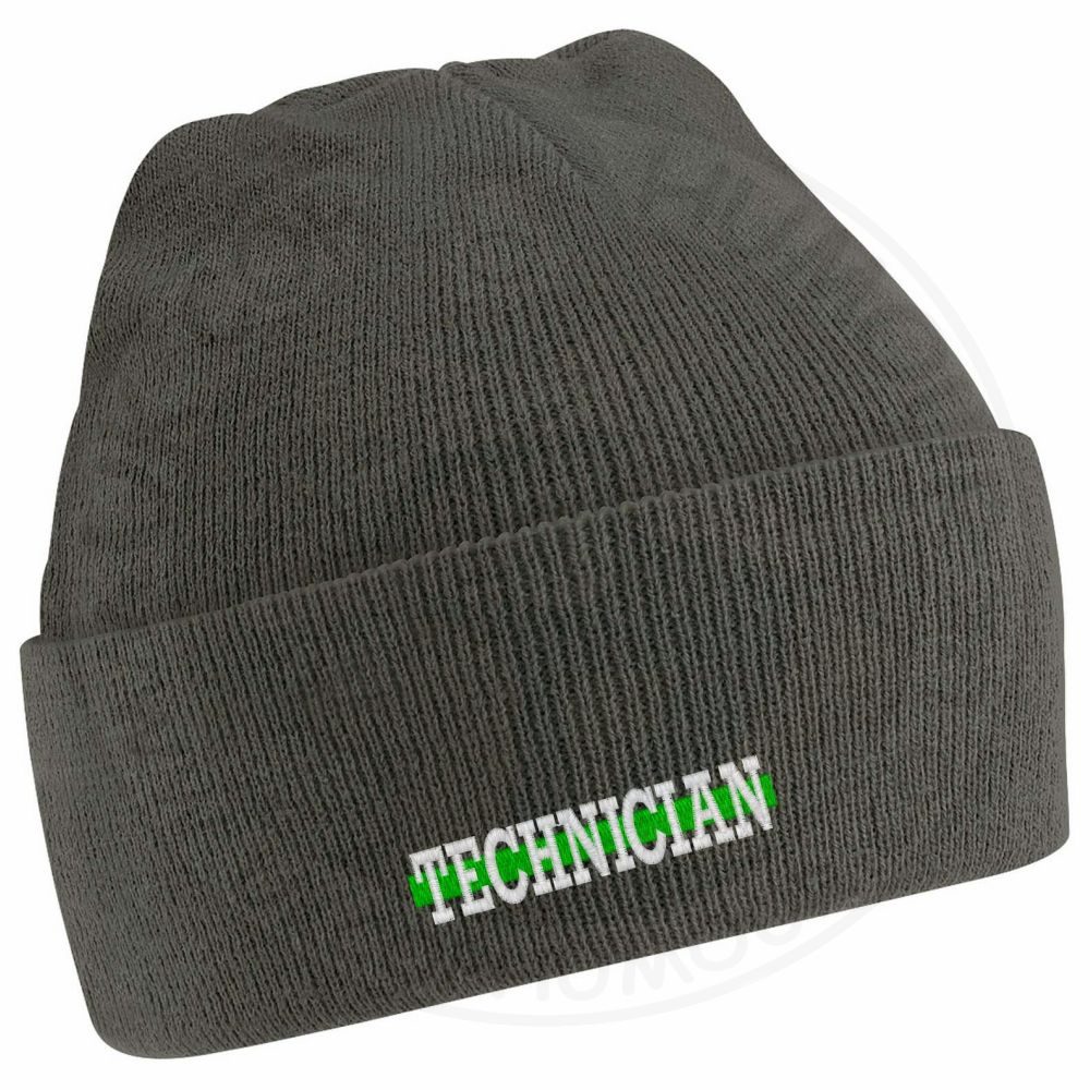"Technician" Thin Green Line Beanie - Image 11