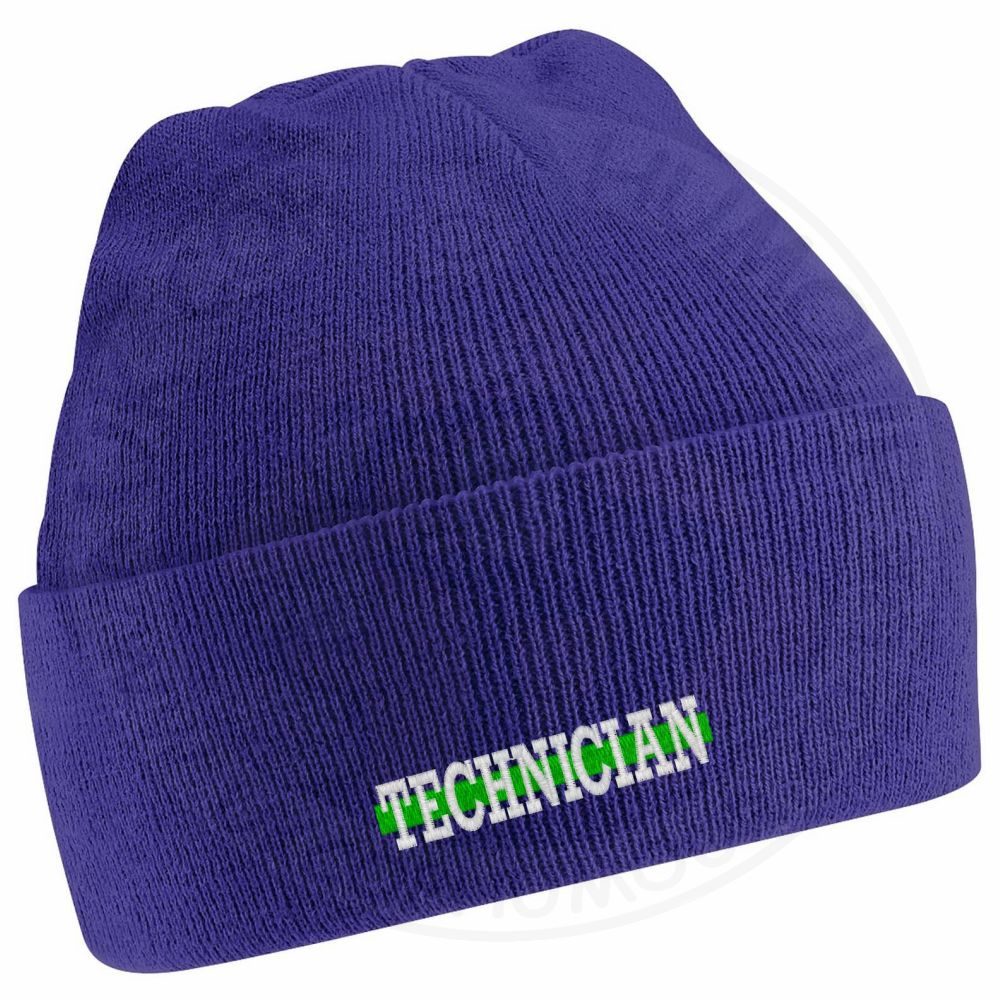 "Technician" Thin Green Line Beanie - Image 14