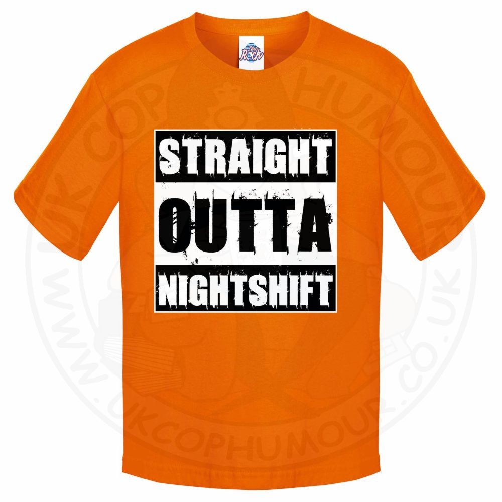 Kids Straight Outta Nightshift T-Shirt - Image 7
