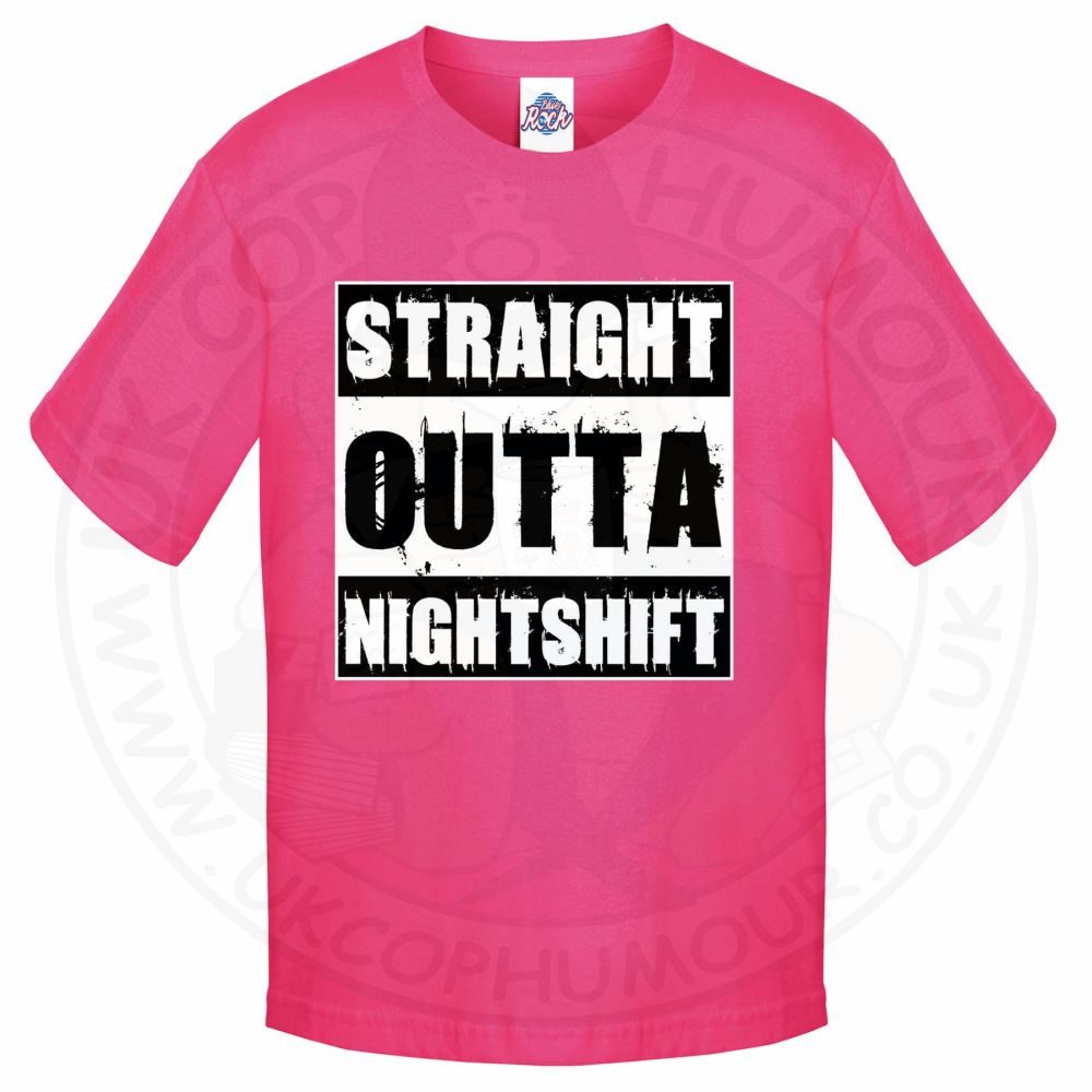 Kids Straight Outta Nightshift T-Shirt - Image 6