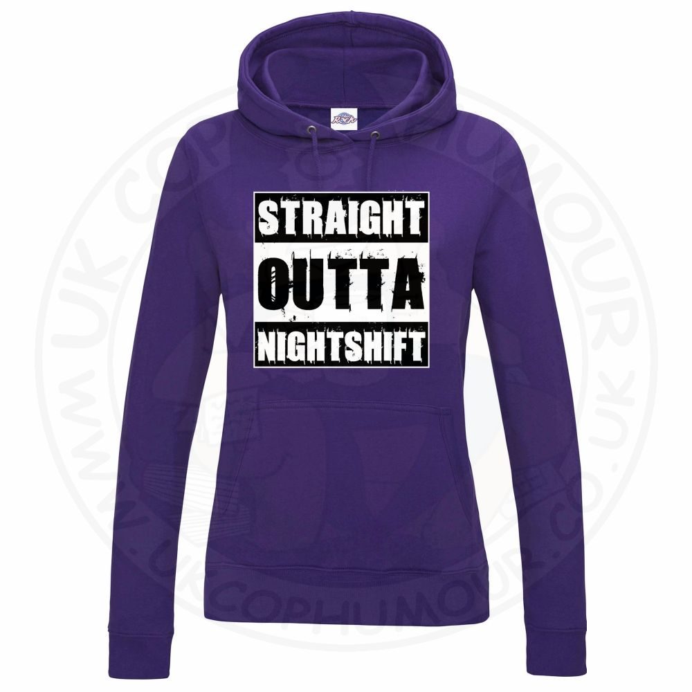 Womens Straight Outta Nightshift Hoodie - Image 4