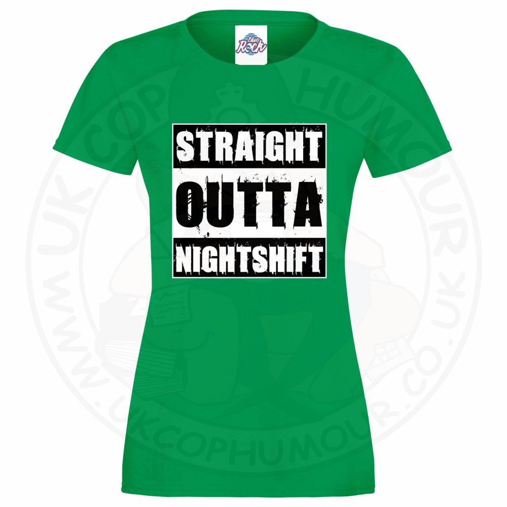 Womens Straight Outta Nightshift T-Shirt - Image 8