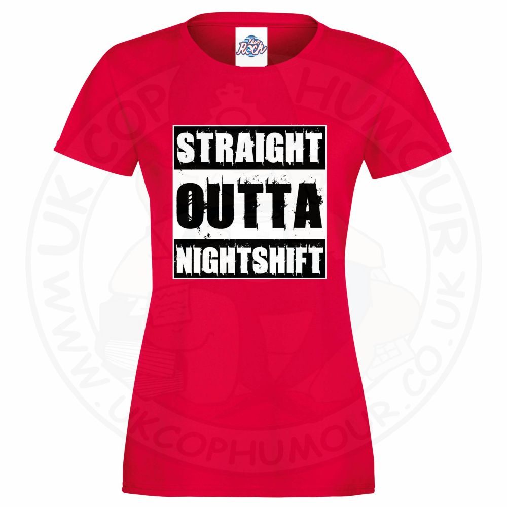 Womens Straight Outta Nightshift T-Shirt - Image 4