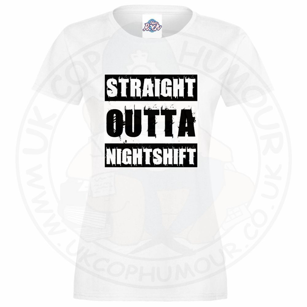 Womens Straight Outta Nightshift T-Shirt - Image 3