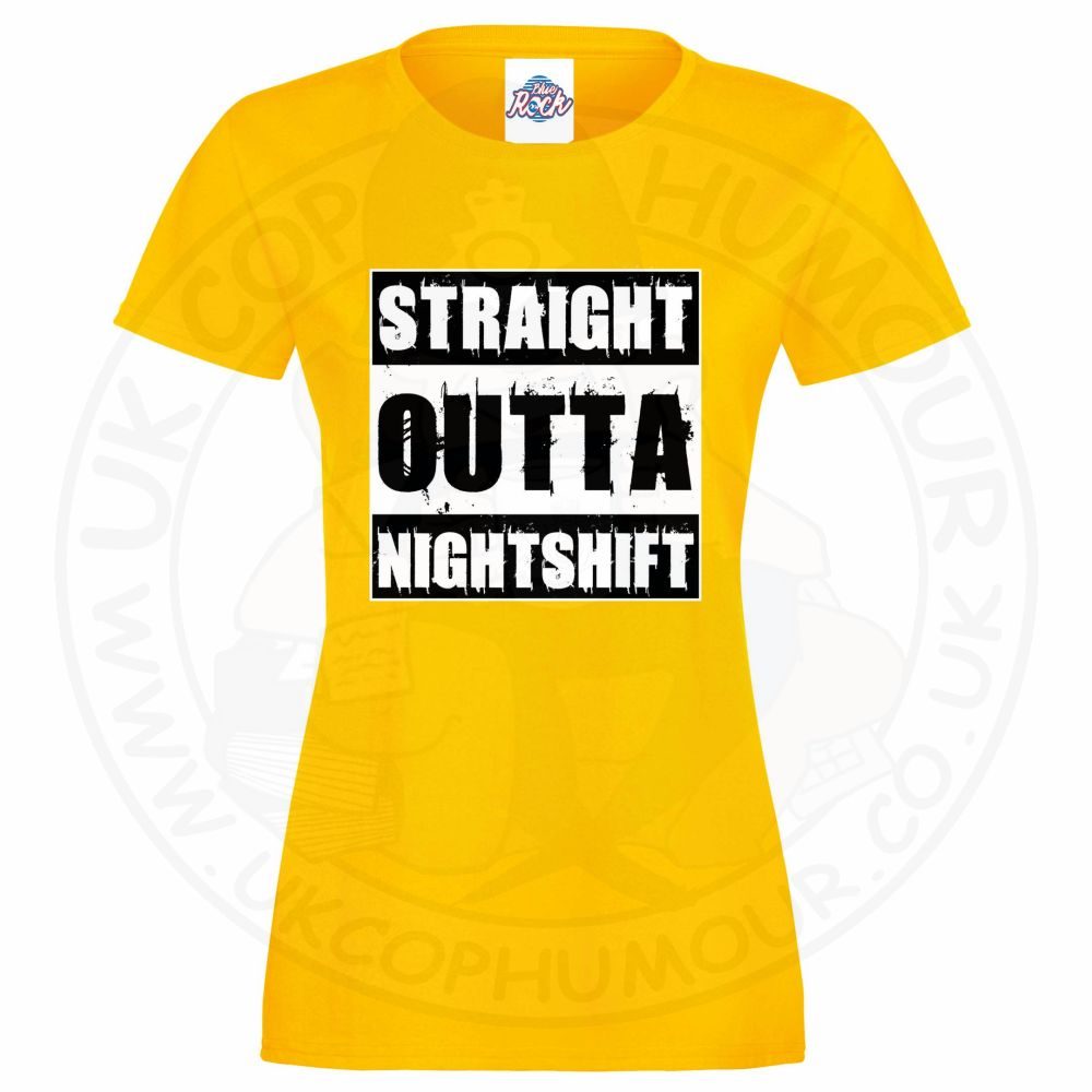 Womens Straight Outta Nightshift T-Shirt - Image 2