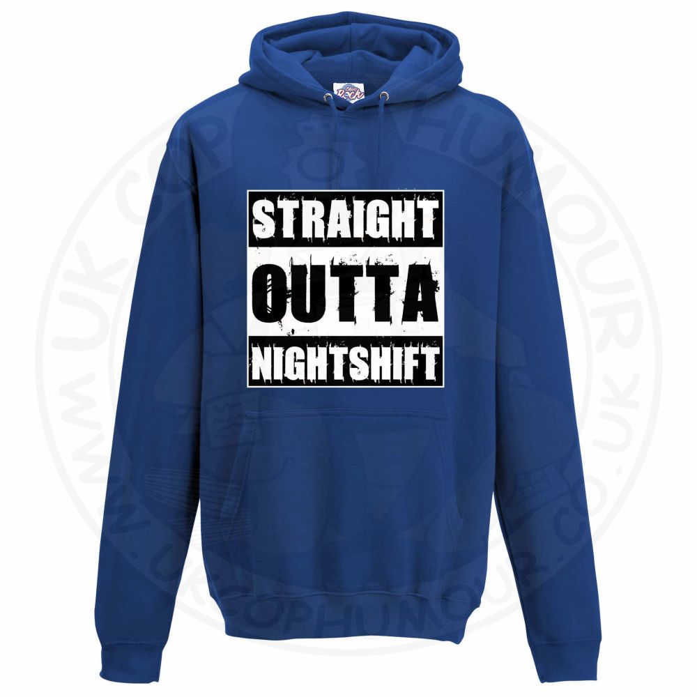 Unisex Straight Outta Nightshift Hoodie UK Cop Humour