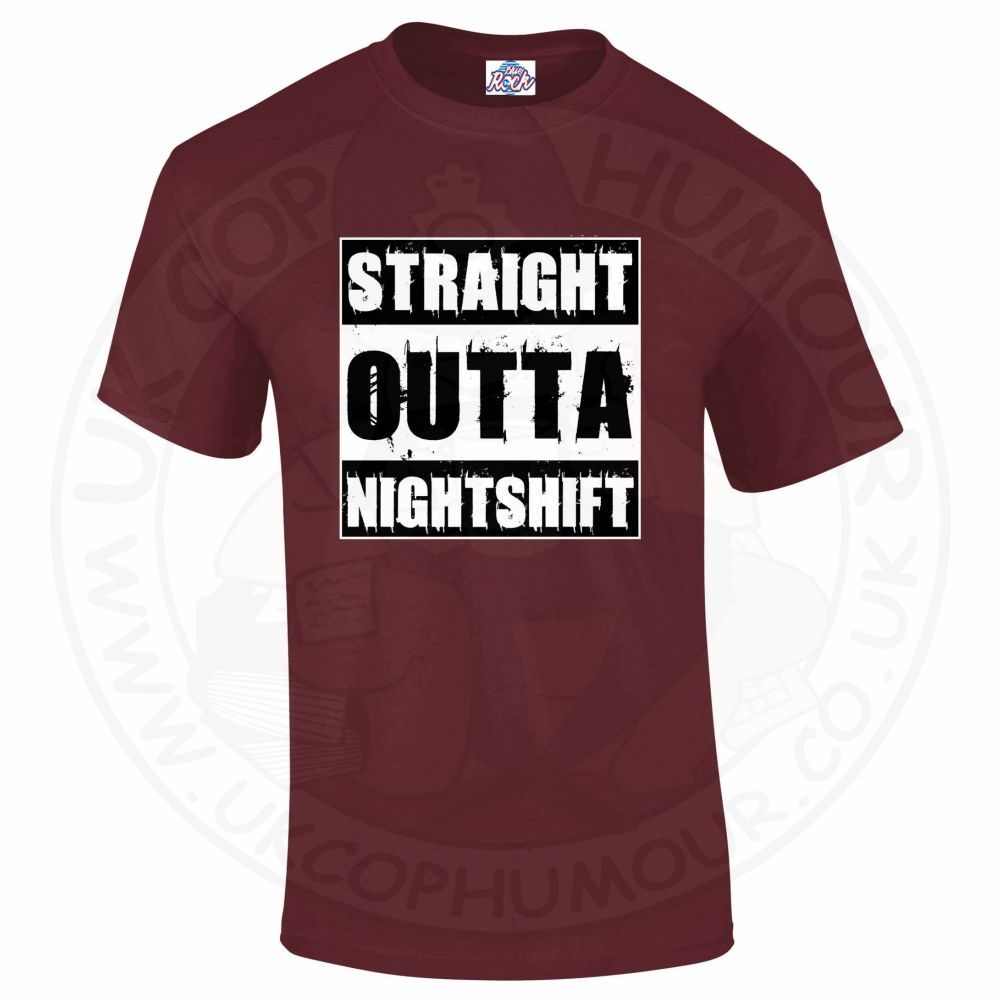 Mens Straight Outta Nightshift T-Shirt - Image 6