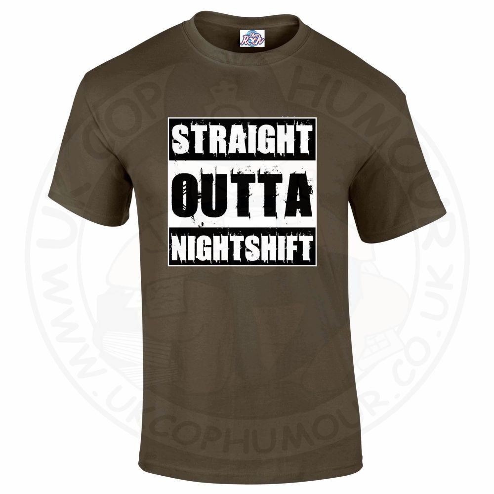 Mens Straight Outta Nightshift T-Shirt - Image 5