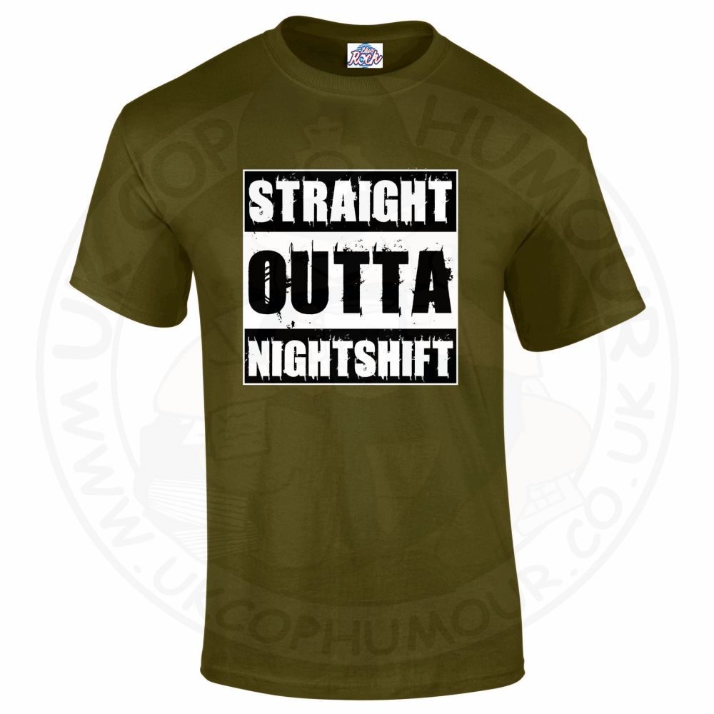 Mens Straight Outta Nightshift T-Shirt - Image 4