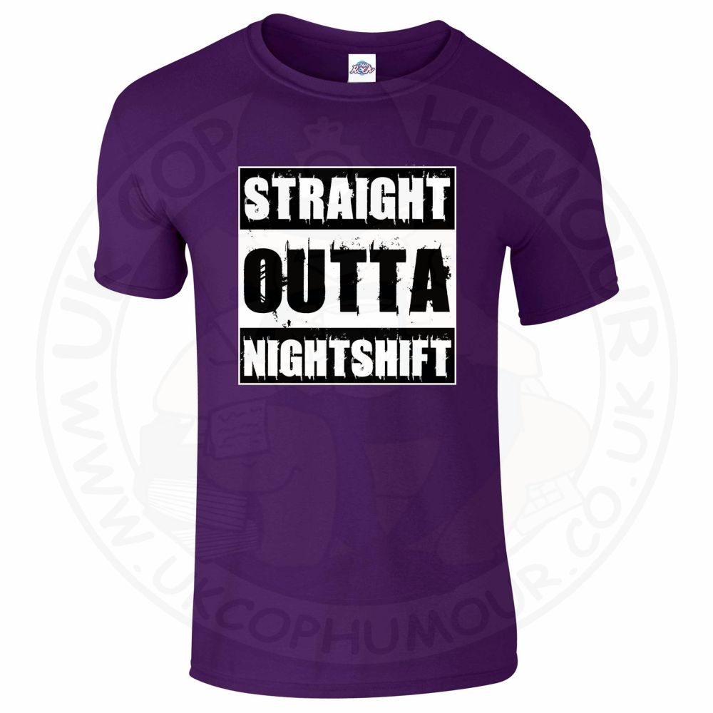 Mens Straight Outta Nightshift T-Shirt - Image 3