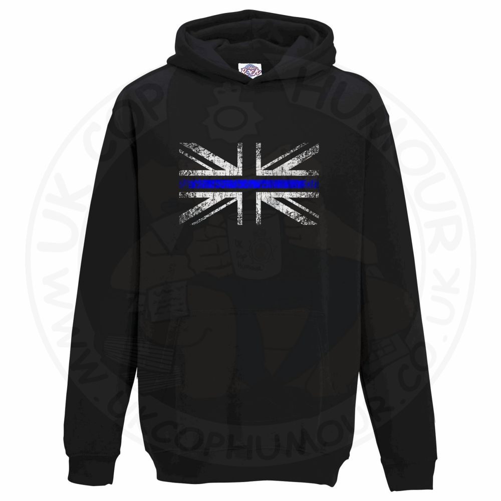 Kids Distressed Thin Blue Line Flag Hoodie - Image 12