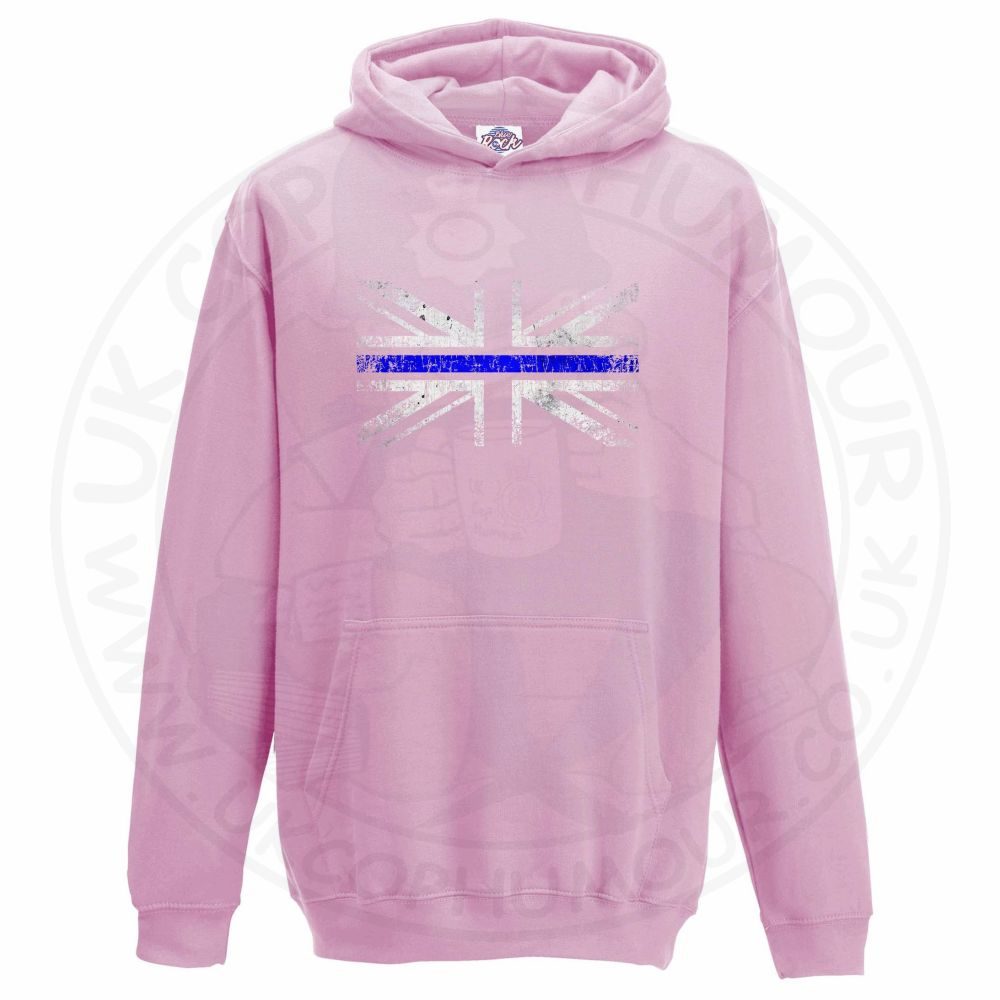 Kids Distressed Thin Blue Line Flag Hoodie - Image 11