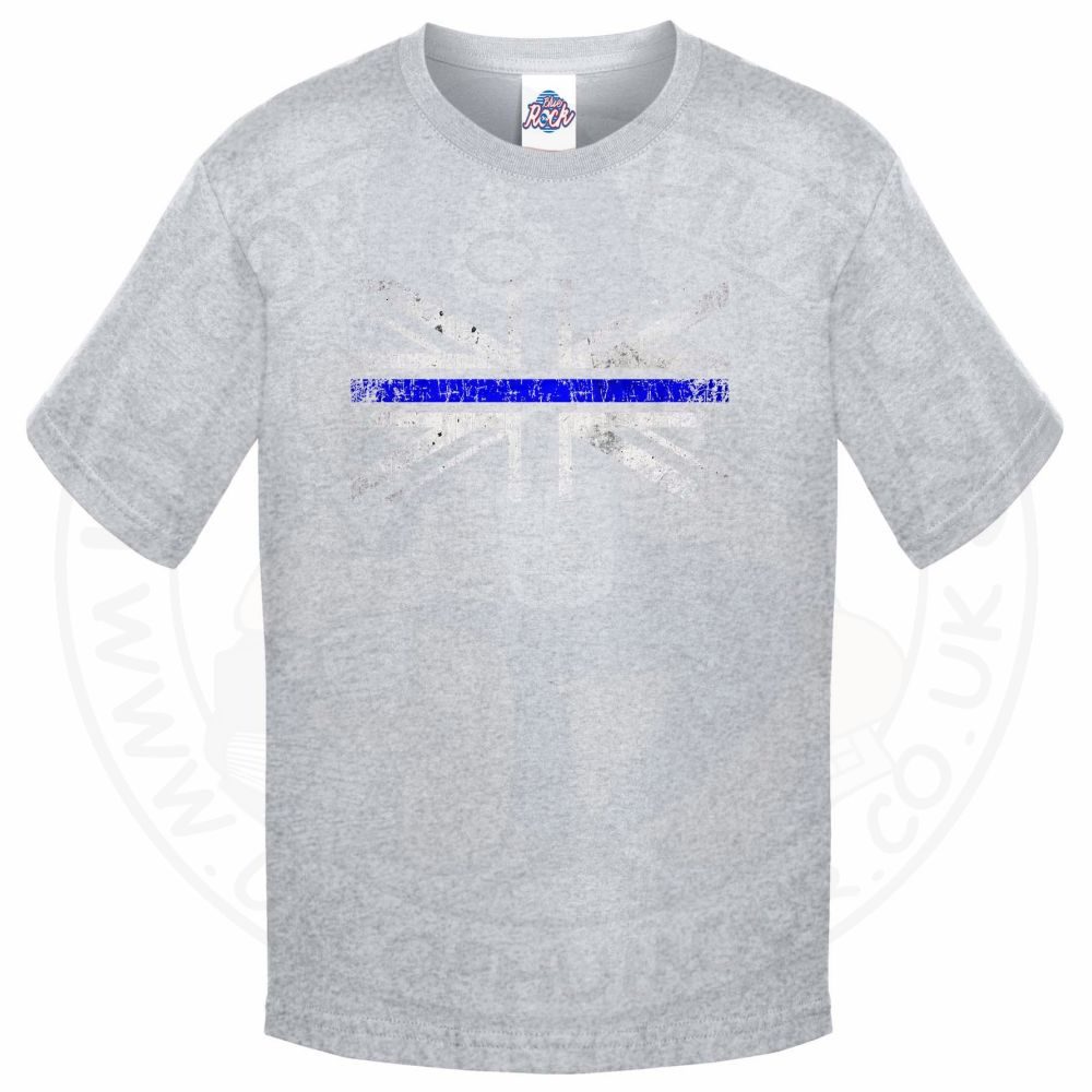 Kids Distressed Thin Blue Line Flag T-Shirt - Image 10
