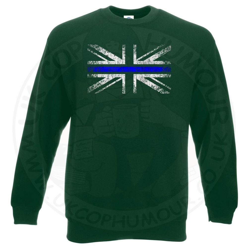 Distressed Thin Blue Line Flag Sweatshirt - Image 11
