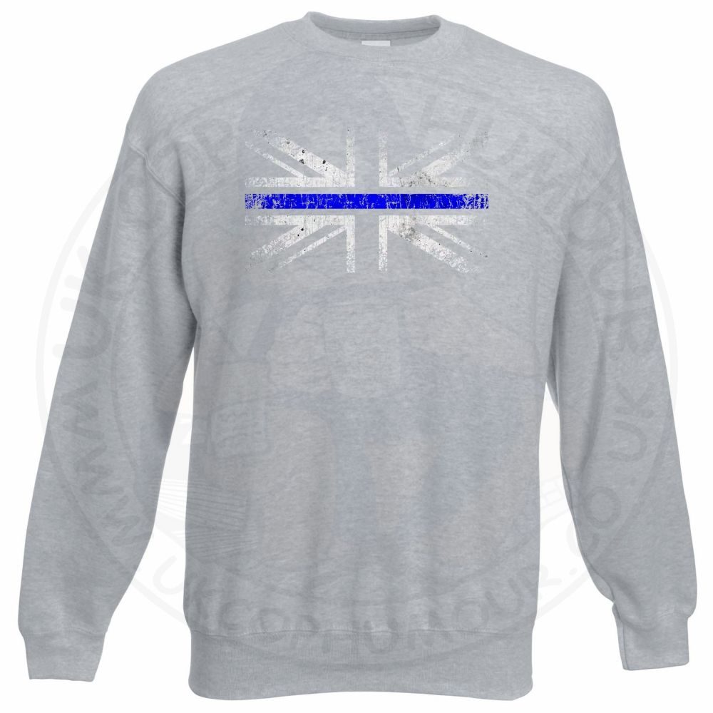 Distressed Thin Blue Line Flag Sweatshirt - Image 9