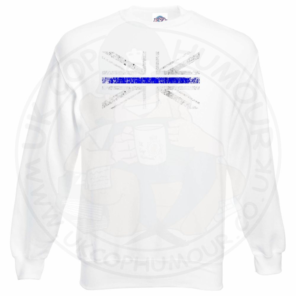 Distressed Thin Blue Line Flag Sweatshirt - Image 3