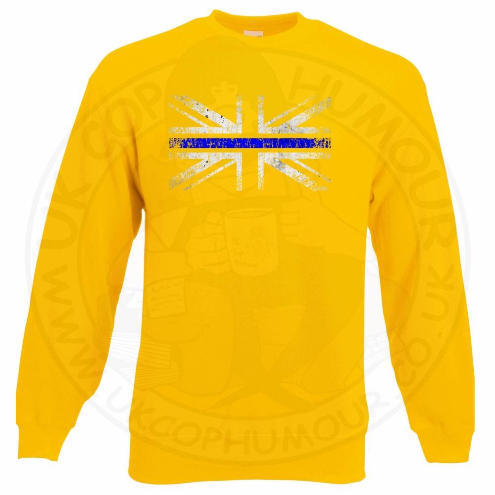Distressed Thin Blue Line Flag Sweatshirt - Image 2