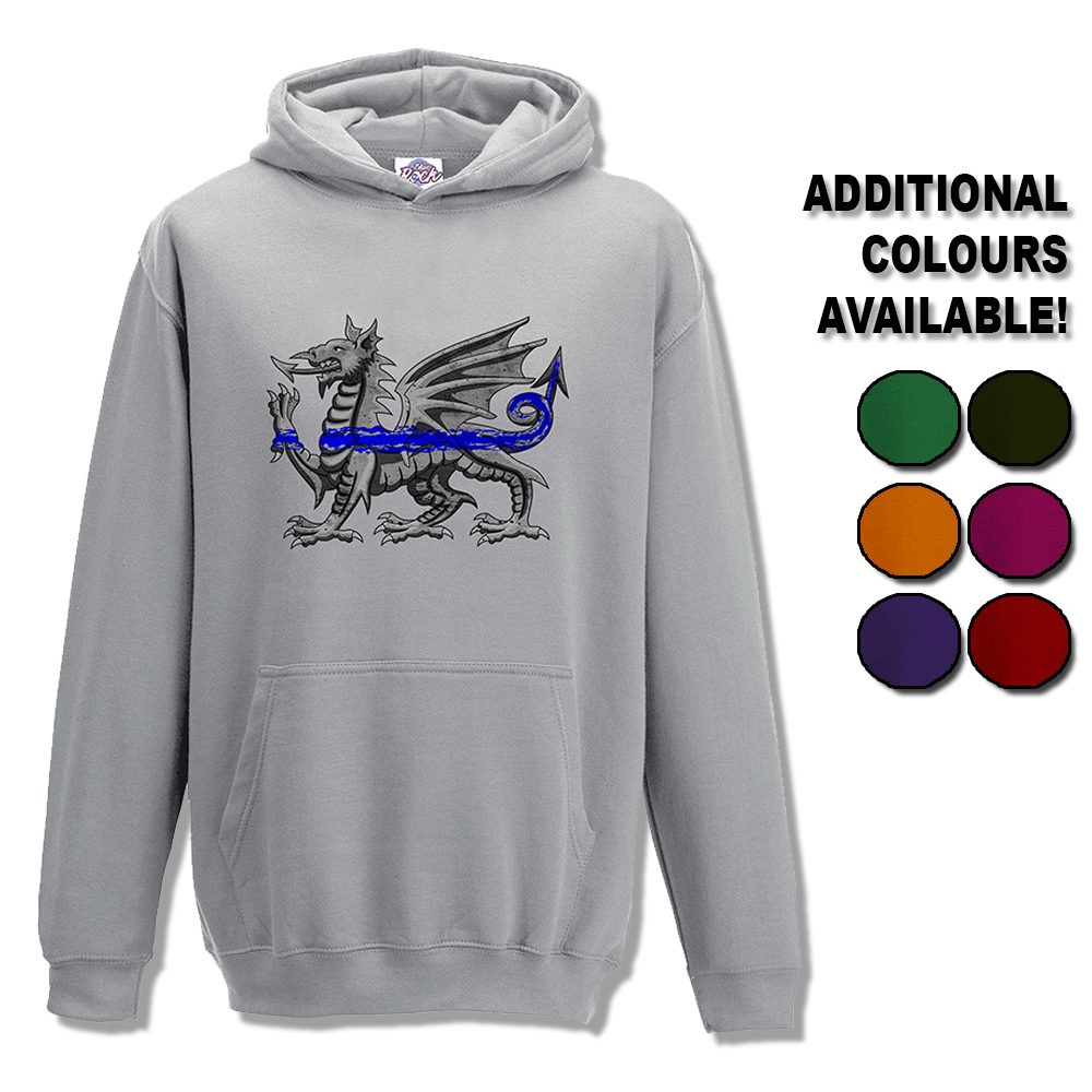 Kids Dragon Thin Blue Line Hoodie