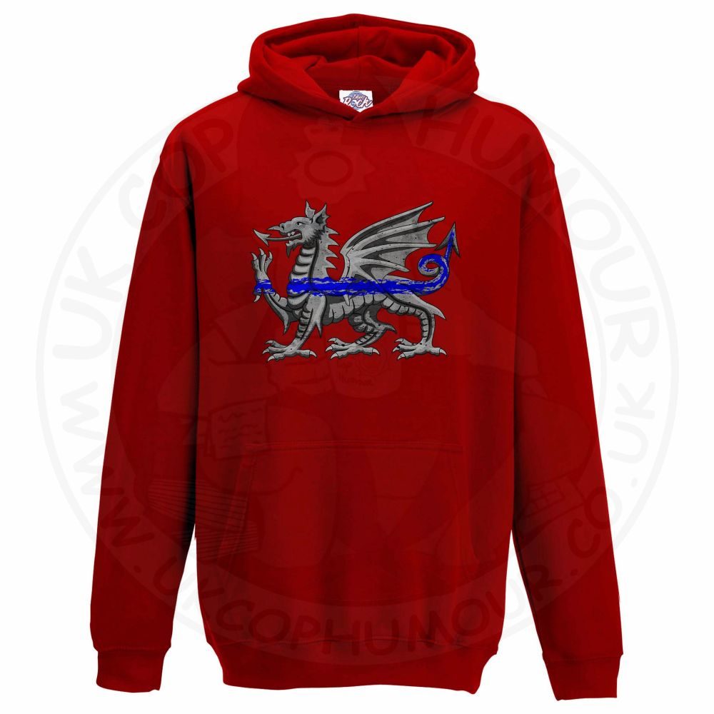 Kids Dragon Thin Blue Line Hoodie - Image 2