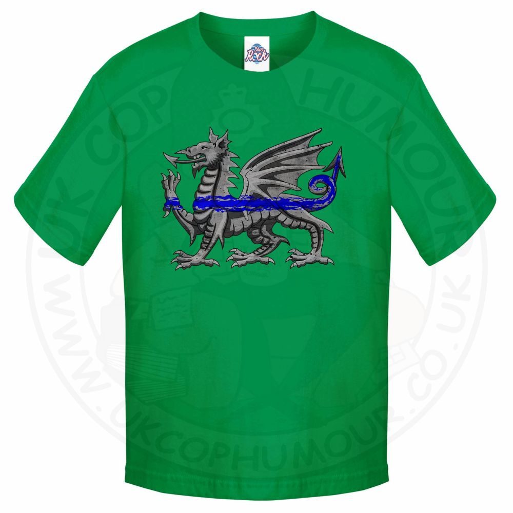 Kids Dragon Thin Blue Line T-Shirt - Image 9