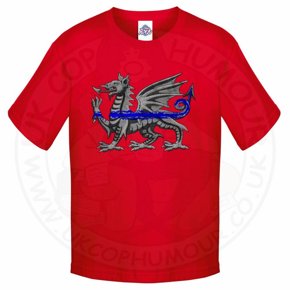 Kids Dragon Thin Blue Line T-Shirt - Image 4