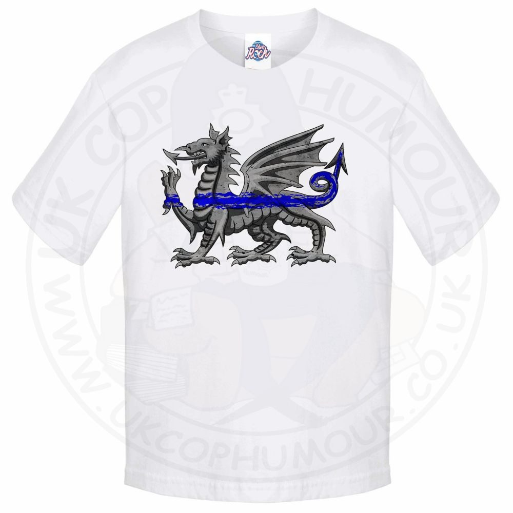Kids Dragon Thin Blue Line T-Shirt - Image 3