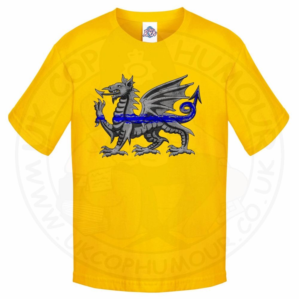 Kids Dragon Thin Blue Line T-Shirt - Image 2