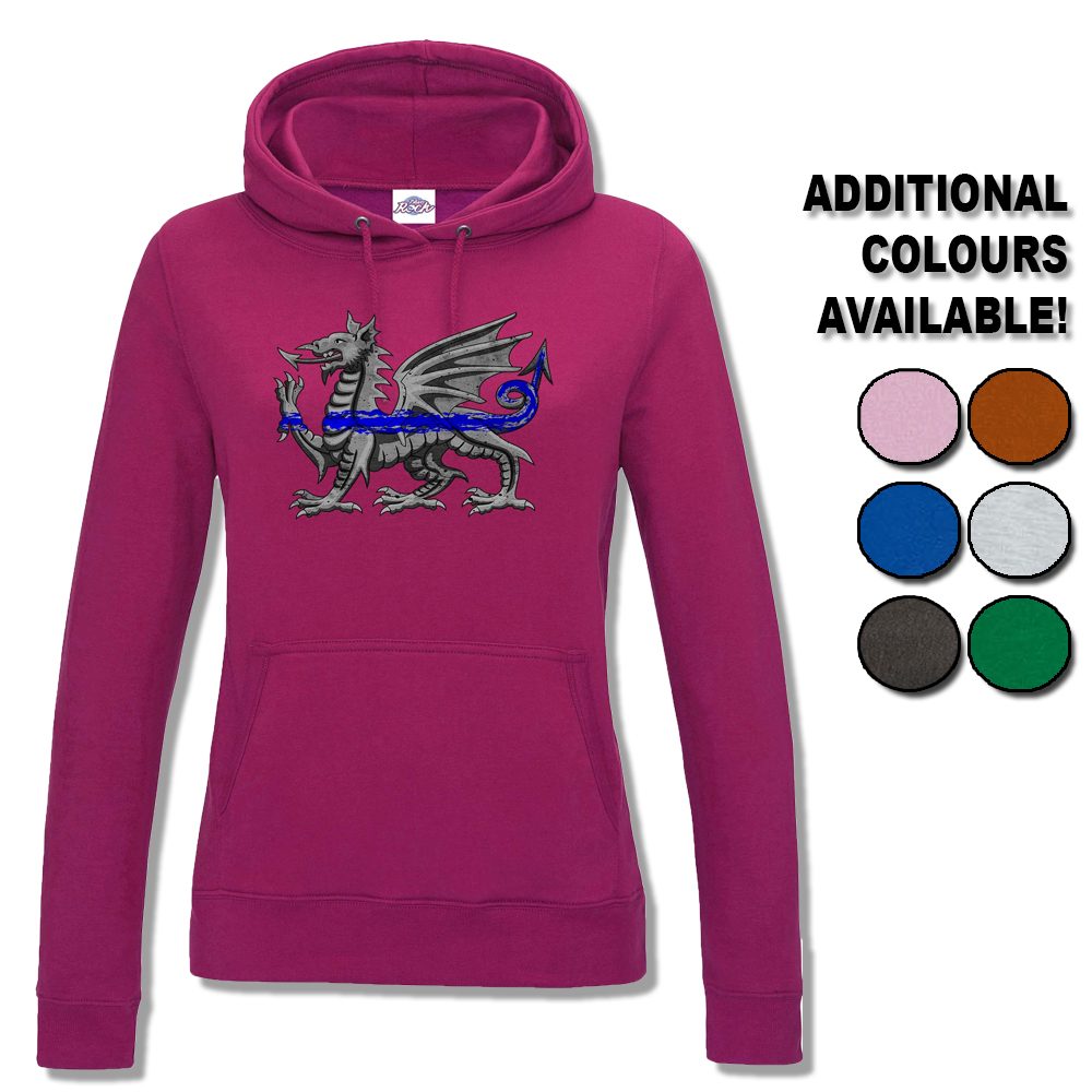 Womens Dragon Thin Blue Line Hoodie