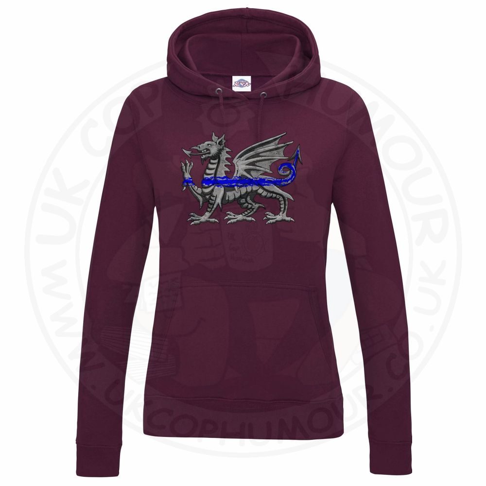 Womens Dragon Thin Blue Line Hoodie - Image 7