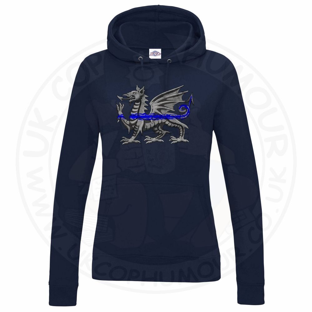 Womens Dragon Thin Blue Line Hoodie - Image 6