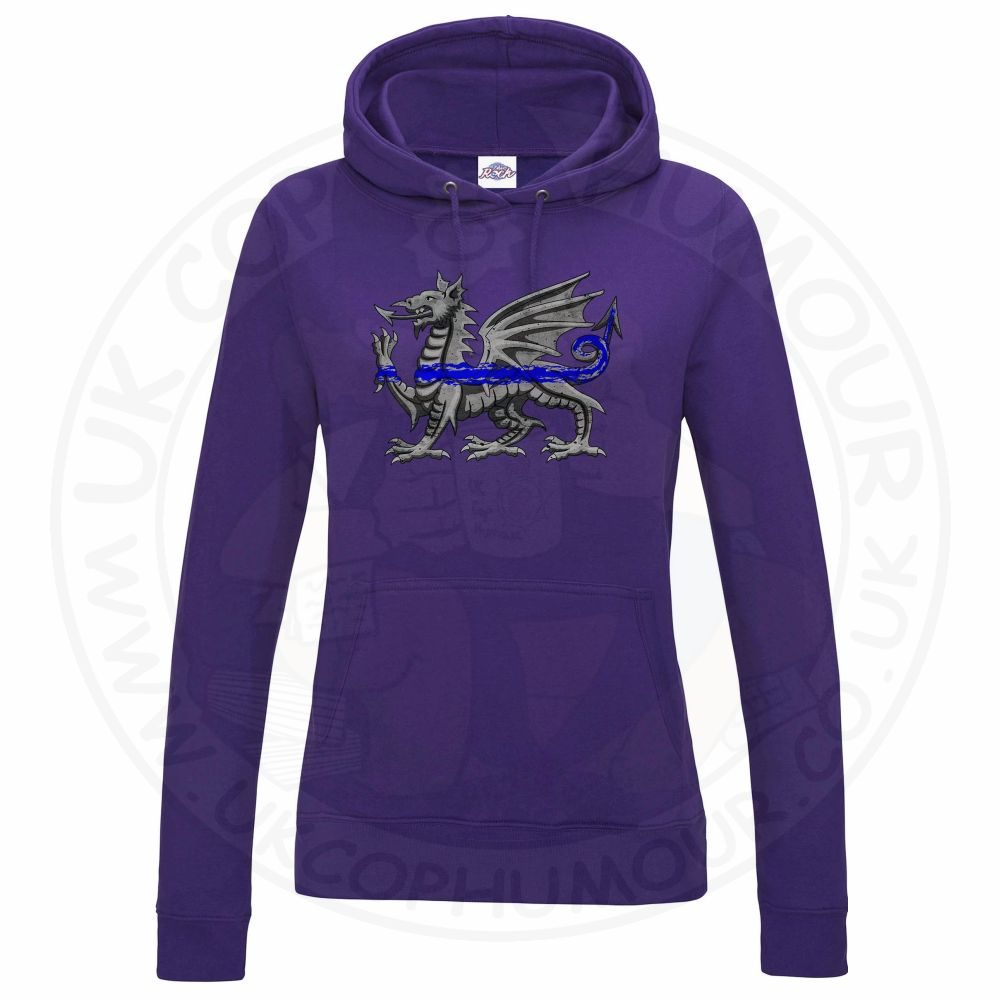 Womens Dragon Thin Blue Line Hoodie - Image 4