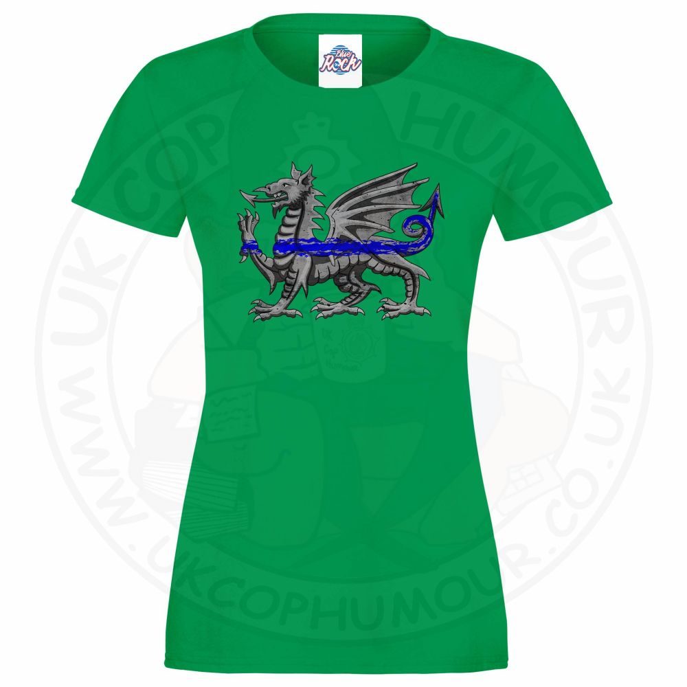 Womens Dragon Thin Blue Line T-Shirt - Image 8