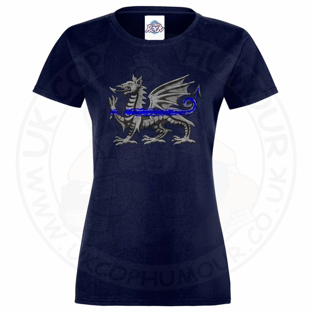 Womens Dragon Thin Blue Line T-Shirt - Image 7