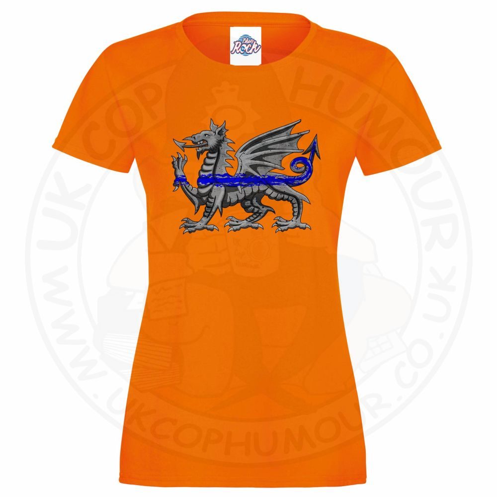 Womens Dragon Thin Blue Line T-Shirt - Image 6