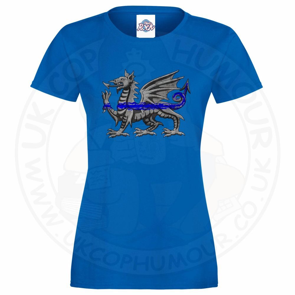 Womens Dragon Thin Blue Line T-Shirt - Image 5