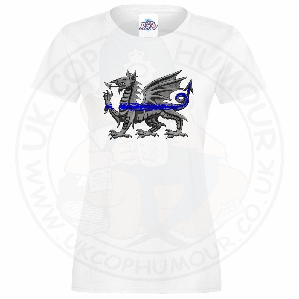 Womens Dragon Thin Blue Line T-Shirt - Image 3