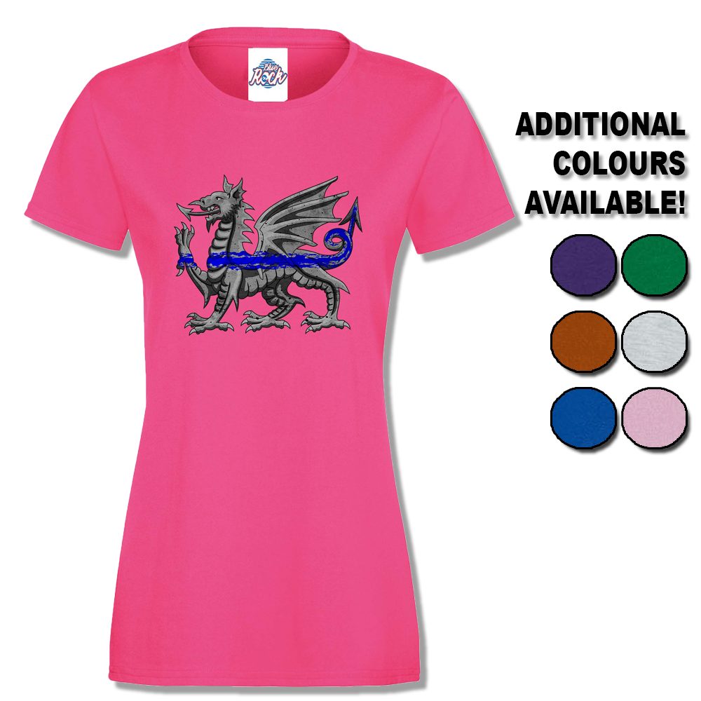 Womens Dragon Thin Blue Line T-Shirt