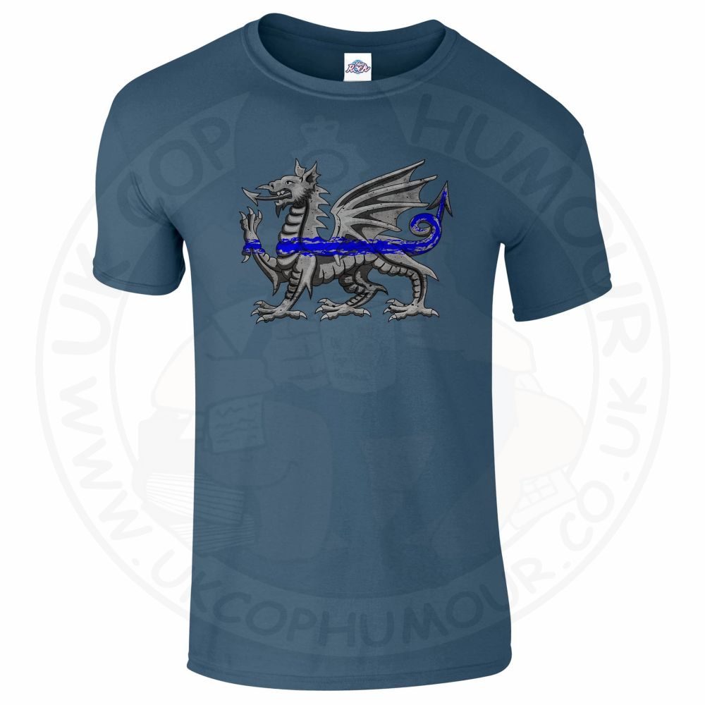 Mens Dragon Thin Blue Line T-Shirt - Image 8