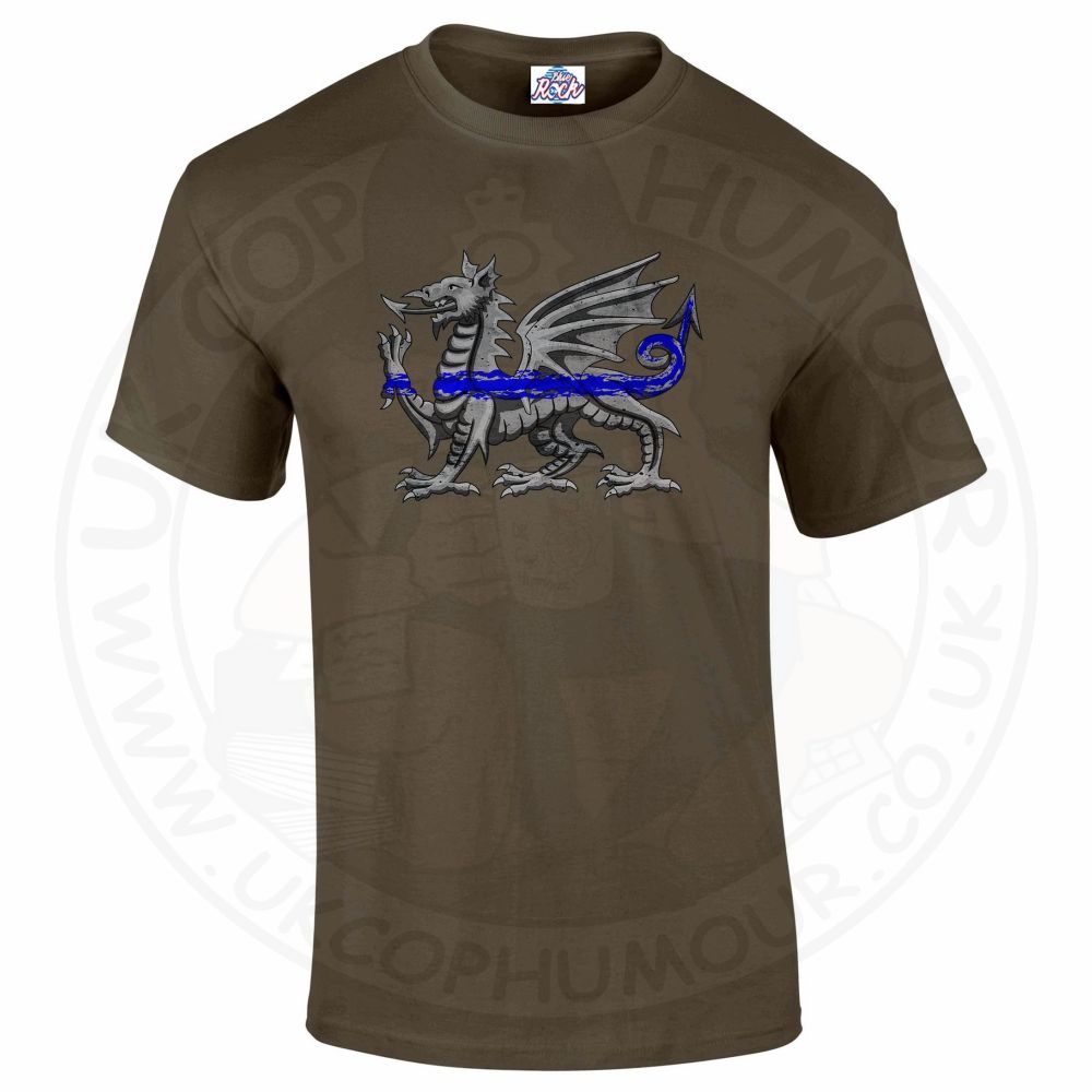 Mens Dragon Thin Blue Line T-Shirt - Image 6