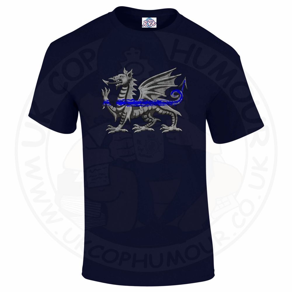 Mens Dragon Thin Blue Line T-Shirt - Image 5