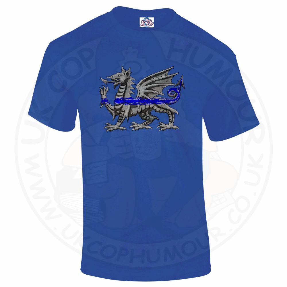 Mens Dragon Thin Blue Line T-Shirt - Image 2